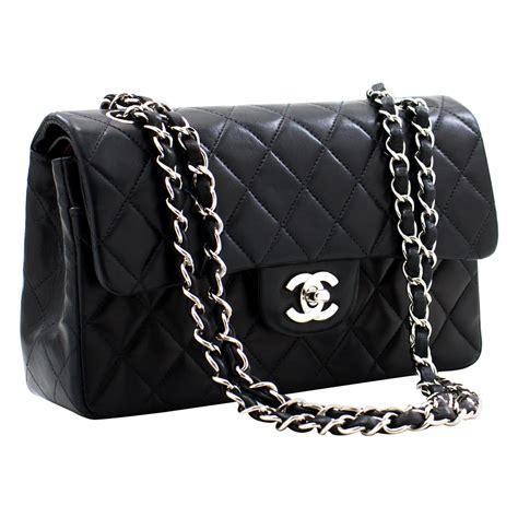 chanel bag transparent and leather with black chain|Black Chanel bag price.